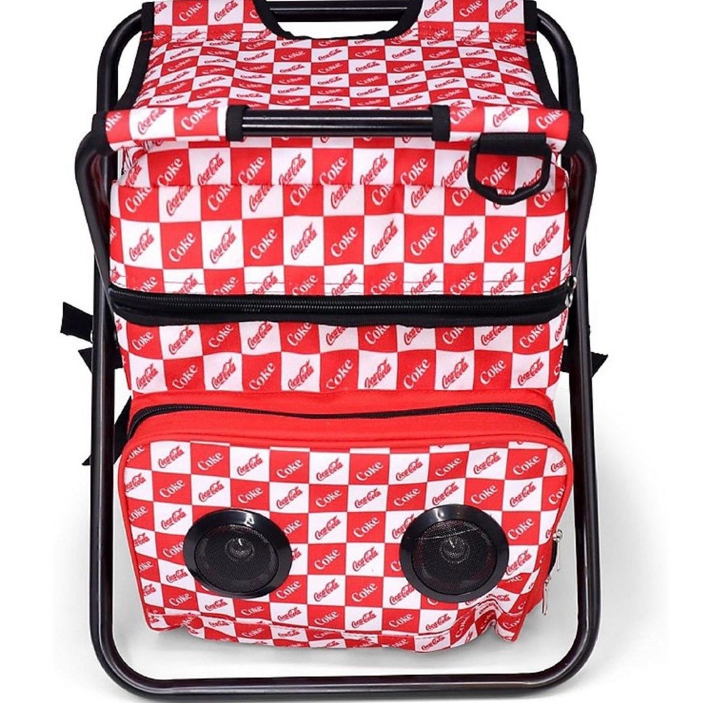 Coca Cola Red & White Bluetooth Cooler Speaker Chair - Picture 2 of 6